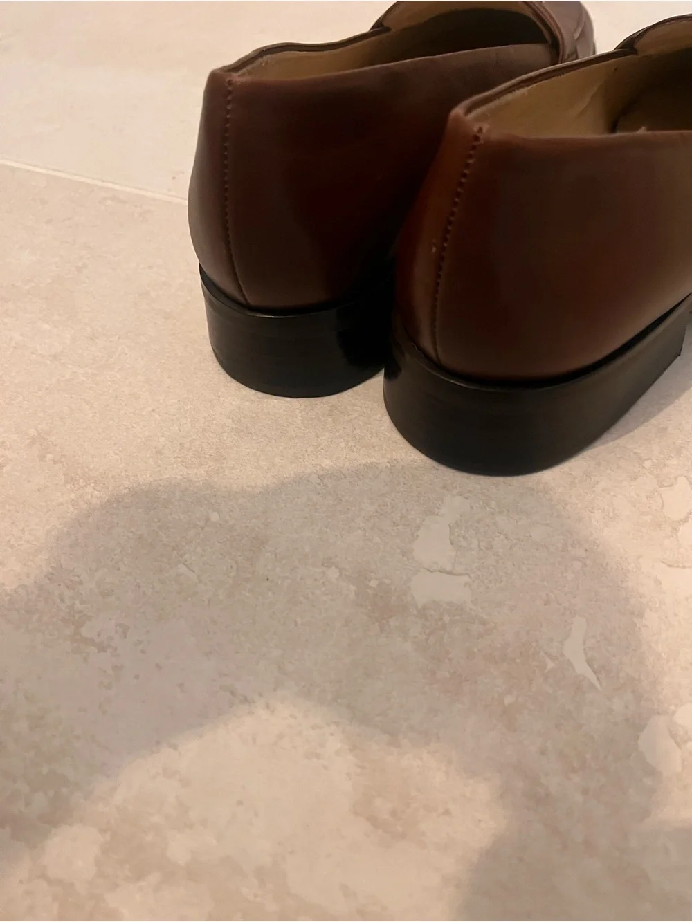 Etienne Aigner Brown Leather Penny Loafers with Silver Accent 8